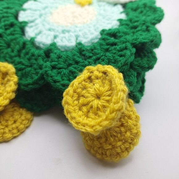 Handmade Owl Scarf Long Knit Crochet Green Blue 72 Inch Buttons Adult Winter - Picture 4 of 6